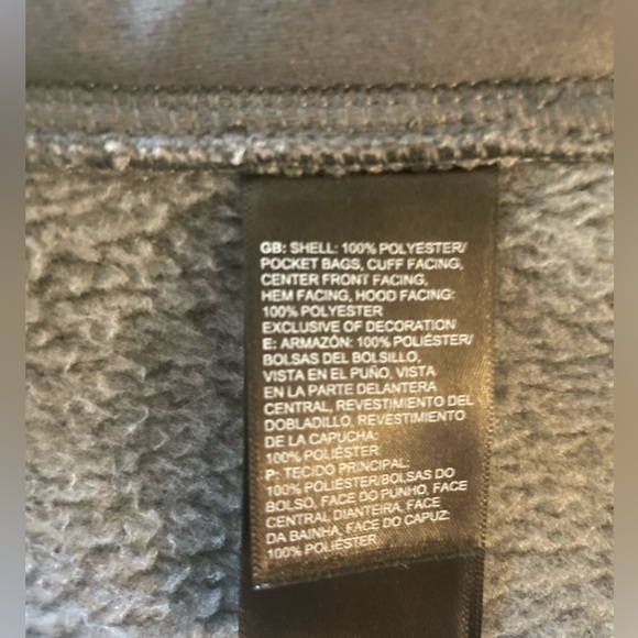 The North Face Crescent Wrap Hooded Jacket Aztec Print Grey Soft Fleece Womens - Picture 14 of 16